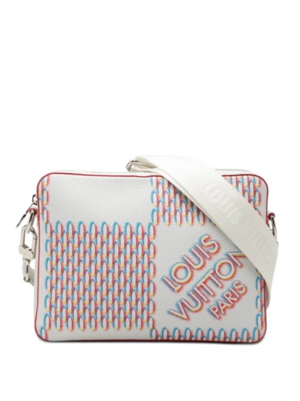 Louis Vuitton White Multicolor Embroidered Camera Crossbody